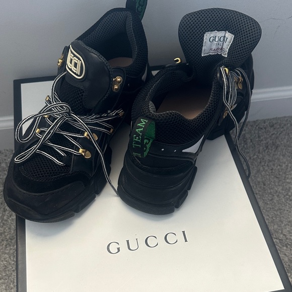 Gucci Black and Gold Athletic Shoes